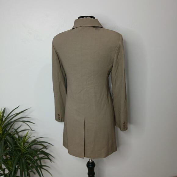 MaxMara Coat Womens Small Taupe Beige Wool Blend Long Jacket Made in Italy Lined - Picture 4 of 14